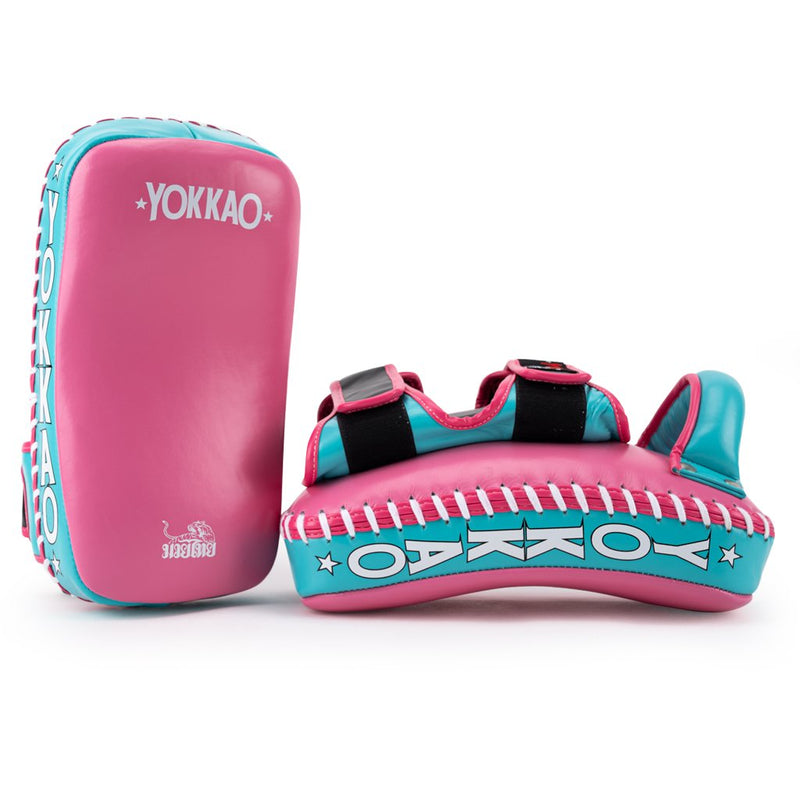 Curved Kicking Pads Hot Pink/Island